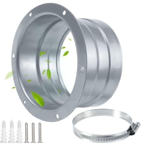 Bride de Rraccordement Ø100 mm Bride en Métal Bride de Connecteur de Conduit Bride de Fixation Murale Bride de Tuyau d'Aération avec des Pinces et des Vis pour Tuyau de Ventilation Flexible