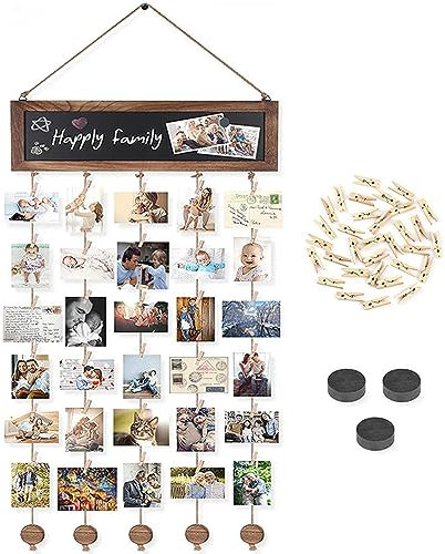 Organizzatore di foto da parete con corde, espositore per foto da appendere, corda con fermagli per foto, clip da appendere Organizzatore di immagini da parete con corda, griglia per esposizione di fo