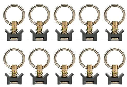 VanEssential Venture L-Track Spring Loaded Adjustable Tie Down Ring - Gray - 10 pcs