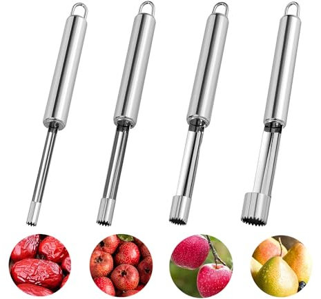 4 PCS Apfelentkerner Apfelausstecher, Apfelausstecher Edelstahl, Apfelstecher, Edelstahl Apfelausstecher, 4 Verschiedene Modelle, Für äpfel Und Birnen,Peeling Weißdorn Rotes Datum Kirsche