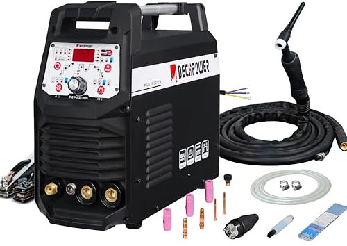 DECAPOWER Soldador TIG 200 amperios, soldador de pulso DC TIG con TIG frío, limpieza Ss, MMA, soldadura de acero inoxidable (no se puede soldar aluminio) (EASYTIG -200)