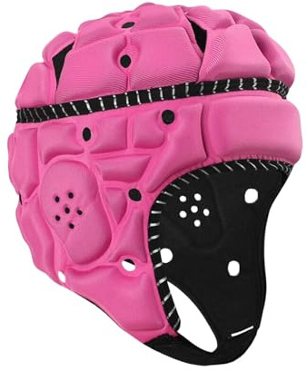 Aymzbd Casco da Rugby per Bambini, Protezione per La Testa, Berretto da Mischia Morbido E Imbottito, Casco da Football per Allenamento, Hockey, Pattinaggio a, Rosa