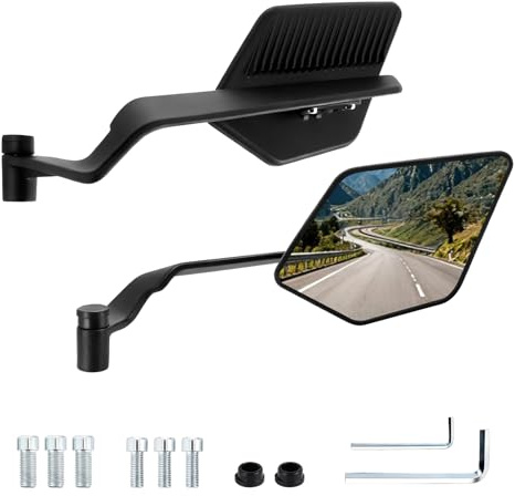Eirolace Specchietti Retrovisori Moto Universali, Specchietti Moto Manubrio Regolabili per ATV Scooter Cruiser Moped Quad Roller, 2 Pezzi