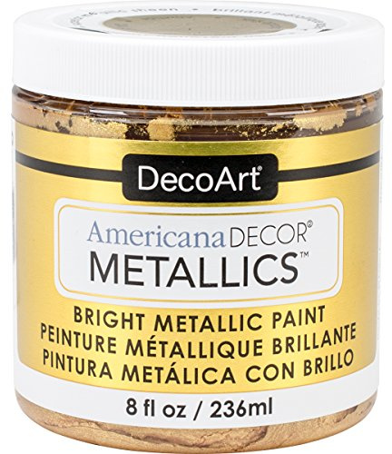 DecoArt Americana Décor Metallic Jar Of Paint, Acrylic, 24K Gold, 7 x 7 x 8 cm