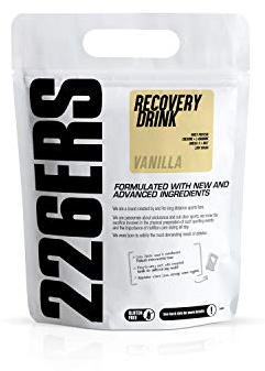 226ERS - Recovery Drink, Recuperador Muscular para Deportistas, Proteína Whey, L-Arginina, Creatina, Hidratos de Carbono, Triglicéridos, Vegetariano y sin Gluten, Sabor Vainilla, 500 g