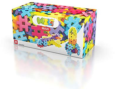 Meli Maxi 50 | Große Bausteine für Kleinkinder ab 1 Jahr | 50 Bunte Steckbausteine in 6 Farben | Kreatives Steckspiel zur Förderung der Motorik | Perfekt für kleine Hände