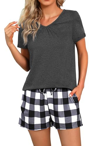 Marvmys Pijama Mujer Verano Manga Corta Algodón