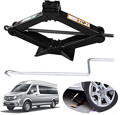 2 Tonne Vehicle Scissor Jack with Crank Handle for Ford Mondeo/Fiesta/Focus, Lifting Range: 105mm to 385mm, Rustproof Tyre Repair Tools Kit Roadside Emergency Lift Jacks for Car Van, 5-Year Guarantee
