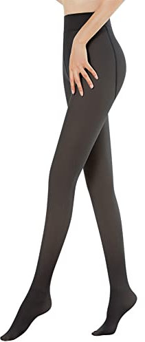 Aomig Medias Reductoras Mujer, Medias Termicas Mujer Suave, Leotardos Mujer con Grueso Forro ​Terciopelo, Medias Invierno Mujer de Cintura Alta para Forma Unas Piernas Impecables, 90g Negro