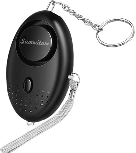 Personal Alarms For Women,Reusable Police Approved 150DB Super-Loud! ,Personal Alarms with LED Light, Small Personal Security Alarm Torch Keychain for Women, Girls, Children and Elderly (Black)