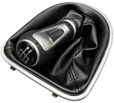 Somivo Pomo de cambio de 5 velocidades de cuero PU para Seat Leon II Toledo III Altea XL 2005–2012