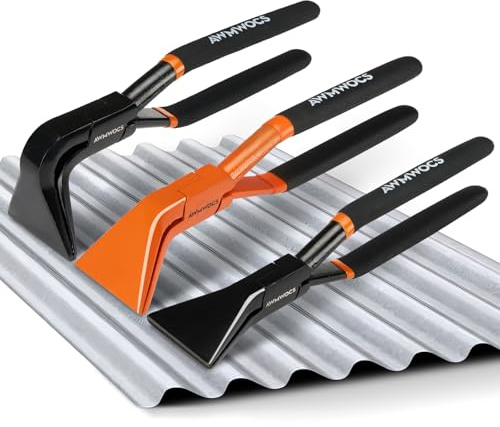 AWMWOCS 3-Piece Hand Seamers Sheet Metal Tools, Straight, 45°and 90° Sheet Metal Bending Pliers, Sheet Metal Bender Set for Roof, HVAC, Workshop, DIY