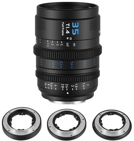 SIRUI VP-1 Vision Prime 1 T1.4 Full Frame Cine Lens, 35mm Manual Focus Cinema Lens with Pre-Installed E Mount, Interchangeable RF/Z/L Mounts (Black)