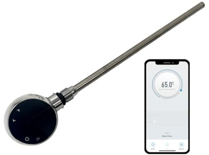 Greened House Wifi Värmeelement, För Handdukstork Och Radiatorer, Termostat | Energisparande Led Pekskärm, Termostat Och Timer, För Handdukstork Och Radiatorer, Krom 200 W