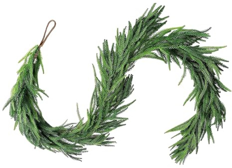 Ghirlanda di Natale Artificiale, 180 CM Ghirlanda di Pino Artificiale, Ghirlanda Natalizia, Festone Natalizio Verde, Decorazione Natalizia per per Esterno ed Interni, Porta, Camino, Scala