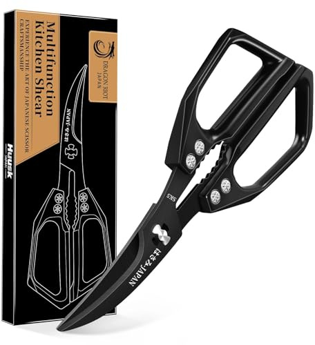 DRAGON RIOT Küchenschere Edelstahl Spülmaschinenfest - Meeresfrüchte-Schere für Hummer, Krabben & Garnelen | Scharfe Japanische Küchenschere für Kräuter, Geflügel & Lebensmittelzubereitung