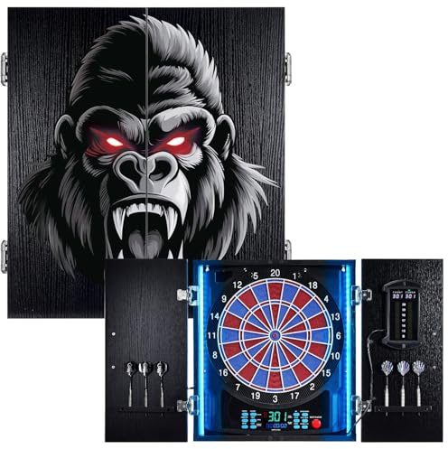 Jeu de Flechette Electronique, Coffret Décoratif pour Cible Flechette Electronique, Couleur Lumineuse Individuelle pour Chaque Joueur, Jeux de Flechettes Adulte Électronique
