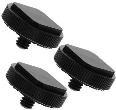 Mikinona Support de Flash pour Griffe Porte-Accessoires 1/4 Pouce en Alliage D'aluminium Antidérapant 3 Pièces pour Appareils Photo Reflex Numériques et Trépieds Professionnels D'extérieur