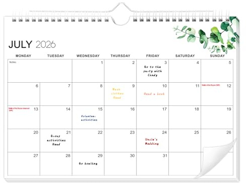 Calendar 2026-2027, Wall Calendar 2026 2027 Calendar UK 2027 Month to View