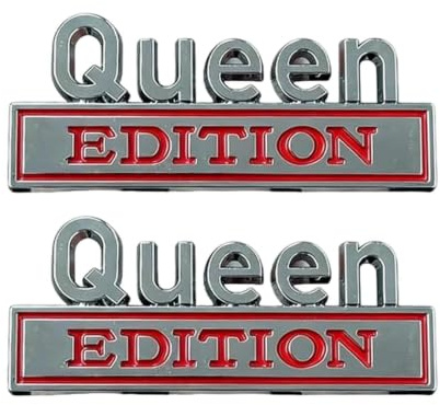 Queen Edition 3D Klistermärke 2 Stycken 3D Vattentät Metall Biltillbehör | Queen Edition Design Bil Metallklistermärke För Lastbilar SUVs Vindrutor Fönster Dörrar Bakpaneler Kylskåp Affärsresor Oc