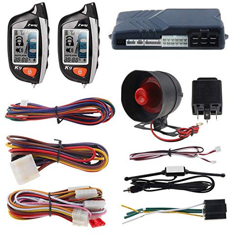 EASYGUARD Sistema de alarma de coche EC200-K9 de 2 vías con pantalla LCD de arranque remoto del motor turbo modo temporizador alarma de choque DC12V