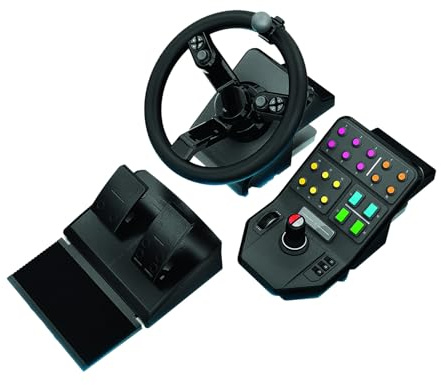 Logitech G Farm Simulator Heavy Equipment Bundle (2nd Generation), Steering Wheel Controller for Farm Simulation 2025 (and Previous Versions), Wheel, Pedals, Vehicle Side Panel Control Deck for PC