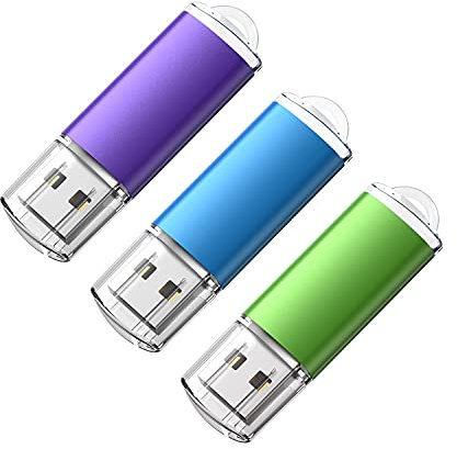 KOOTION USB Sticks 64GB USB 2.0 3er Pack Speicherstick 3 Stück Set Memory Sticks 64G USB-Flash-Laufwerk Bunt 3 STK Datenspeicher Stick USB Flash Drive Pendrive (Grün, Blau, Lila)