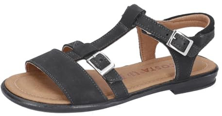 RICOSTA Mädchen Riemchensandalen KALJA, Kinder Sandalen, Weite: Mittel, bequem, flach, Sommerschuhe, Freizeitschuhe, offene Schuhe, schwarz (090), 39 EU