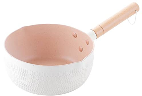 Tubayia Sartén para tortillas, con mango de madera, color blanco