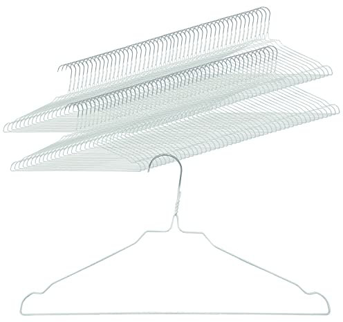 Quality-Collection Grucce appendiabiti in filo metallico con barra per pantaloni e tacche rock, colore bianco (100)