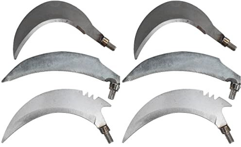 Hoz de jardinería 6 piezas de carbono cosecha desmalezadoras mango cabezas hoces reemplazo de mano herramientas de acero cortar piezas de pesca jardinería manual sin accesorios suministros de deshierb