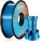TEQStone Silk PLA Filament 1.75mm Hellblau (Himmel Blau) 1KG, Hochglänzende Oberfläche, Sauber Gewickelt, Maßhaltigkeit +/-0.02mm Vakuumverpackung