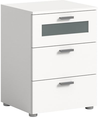 xonox.home Schlafzimmer Xeno Nachtkommode Nachttisch Nachtschränkchen weiß Nb.,ca.45x60x40 cm