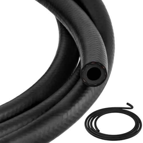 QWORK® Manguera de agua de 3 metros, juego de tubos de goma de 6 mm de diámetro interior para el transporte de agua, aire, anticongelante, vapor y líquidos ácidos/alcalinos débiles.