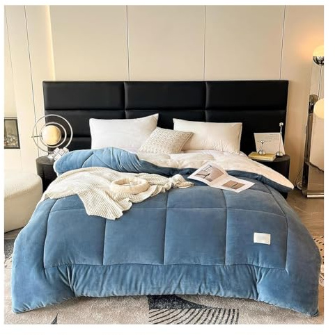 Mosnesrt Edredón de Invierno de Terciopelo de Cordero, Manta Cálida de Terciopelo de Franela, Manta Cama Matrimonio y Sofá, Gray, 150x200cm (2kg)