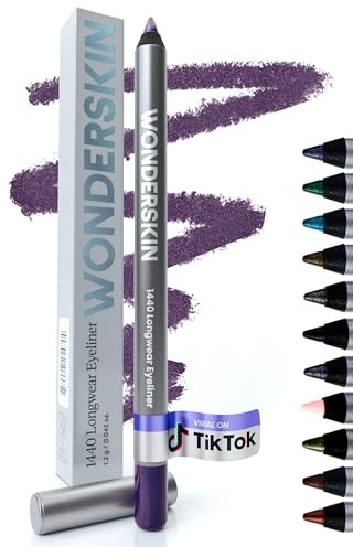 Wonderskin Eyeliner Pencil, 1440 Longwear Deep Purple Eyeliner Pencil - Waterproof, Sharpenable & Smudge Proof