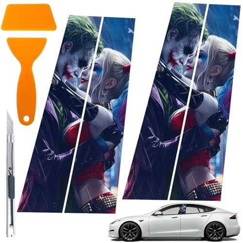 Kralle Aufkleber, Auto aufkleber b säule, Auto Säule Schutz Aufkleber Wunderschöne Clown Aufkleber(Clown)