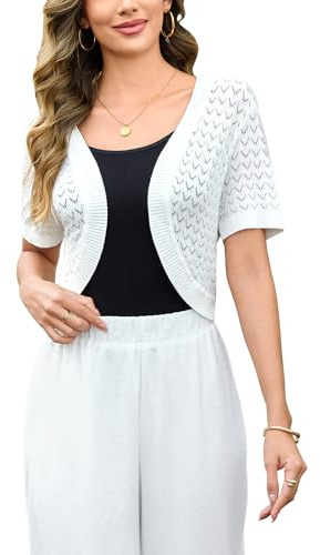 Totatuit Cardigan Punto Mujer Corto Chaqueta Bolero para Mujer Ligero | Estilo Diario, Uso Casual, Combinación Versátil