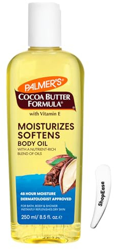 Palmer’s Cocoa Butter Formula Moisturising Body Oil 250ml with Vitamin E and Cosmetic Spatula – Fast-Absorbing, Non-Greasy Hydration for Dry.