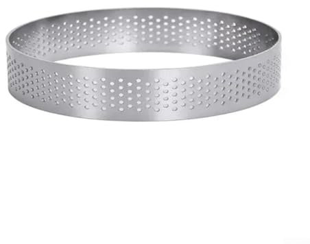 Stampo da forno in acciaio inox con foro rotondo, ideale per fare crostate e dessert creativi (10 cm)