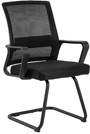 Sedia da visitatore per uffici, sedia da computer in rete ergonomica, con base di slitta, schienale in rete e braccioli, poltrona di ricezione laterale adatta per la reception, sale riunioni