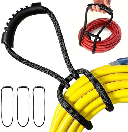 Verlängerungskabel-Organizer & Aufhänger (3er-Set, 60 cm), Kabelaufhängung, Kabelbinder mit Griff, Schwere Aufbewahrungsgurte，und zur Ordnung von Wasserschläuchen in Garagen und Werkstätten，Kabel