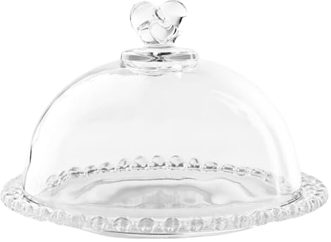 Festa Italia Tortenplatte Glas mit Deckel - Ø 19,5 cm - Kuchenplatte Rund - Tortenständer - Tortenteller Modern - Servierplatte Torte - Kuchenständer - Cake Stand - Etagere - Tortenplatten