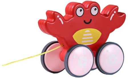 Jiuvaso Giocattolo Da Tirare per Lo Sviluppo Del Bambino, Giocattolo per Imparare a Camminare per Bambini E Bambine, Granchi, Taglia unica