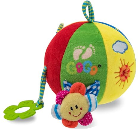 Teorema - Pelota Multicolor multifunción con sonajero, Multicolor, 39329