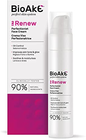 Bioake Moisturising Face Cream for oily, combination skin with acne and pimples - Normalises sebum - Improves skin tone - Matte effect - Pigmentation removal cream - 50 ml