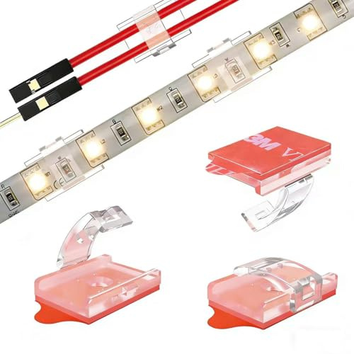 ATB- LED Strip Light Self-Adhesive Mounting Brackets and Clips,LED Strip Light Holder 100pcs (101)