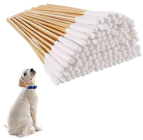 200 Stück Hundeohr-Reinigungsstäbchen, große Wattestäbchen, Tierohrenreiniger, Wattestäbchen, Entferner für Juckreiz, Tierohrenreiniger, große Wattestäbchen, Wattestäbchen für Katze, Hund,