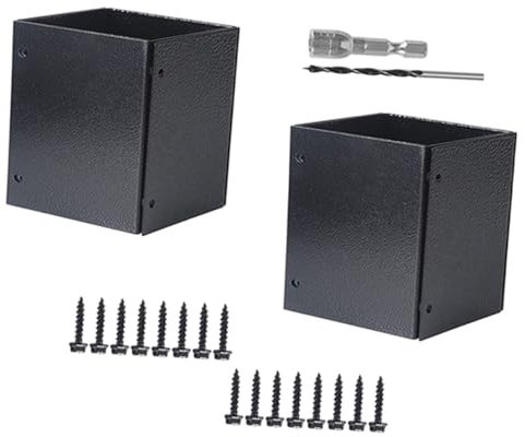 BESTonZON 2sätze Pfostensockel Für Briefkasten Quadratischer Geländerpfostenschutz Ersatzpostbasis Abdeckbarer Posthalter Einstellbares Hochleistungsstabil