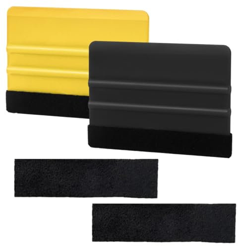 EIHI 2 Pezzi Spatola Professionale con Feltro AntiGraffio Installazione Tool per Wrapping pellicola, pellicola per vetri, Pellicole protettive, pellicola vetri auto, Car wrapping con 2 velluti neri